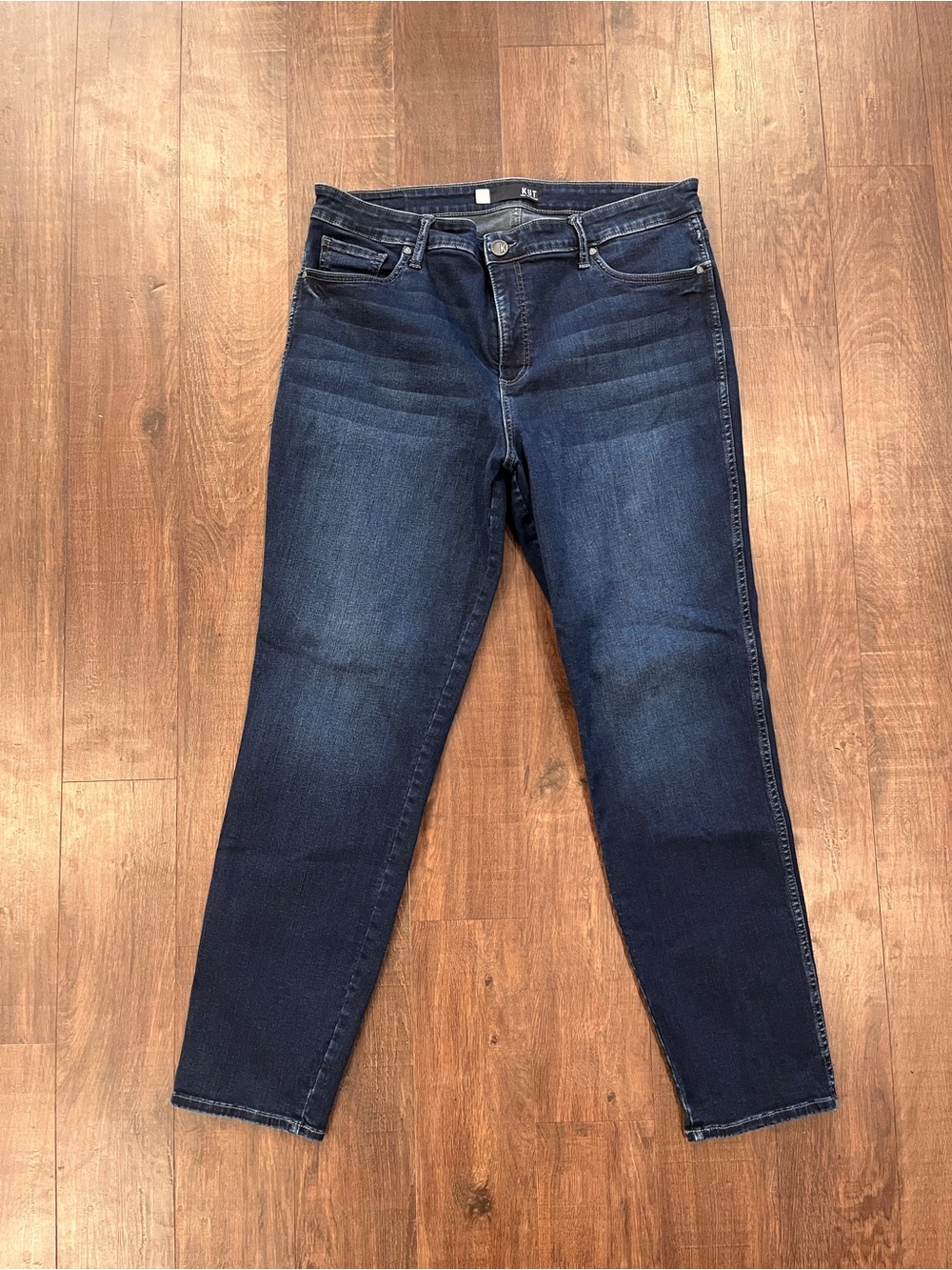 KUT from the Kloth Skinny Mid Rise Stretch Jeans Women's Size 16 Dark Wash Denim